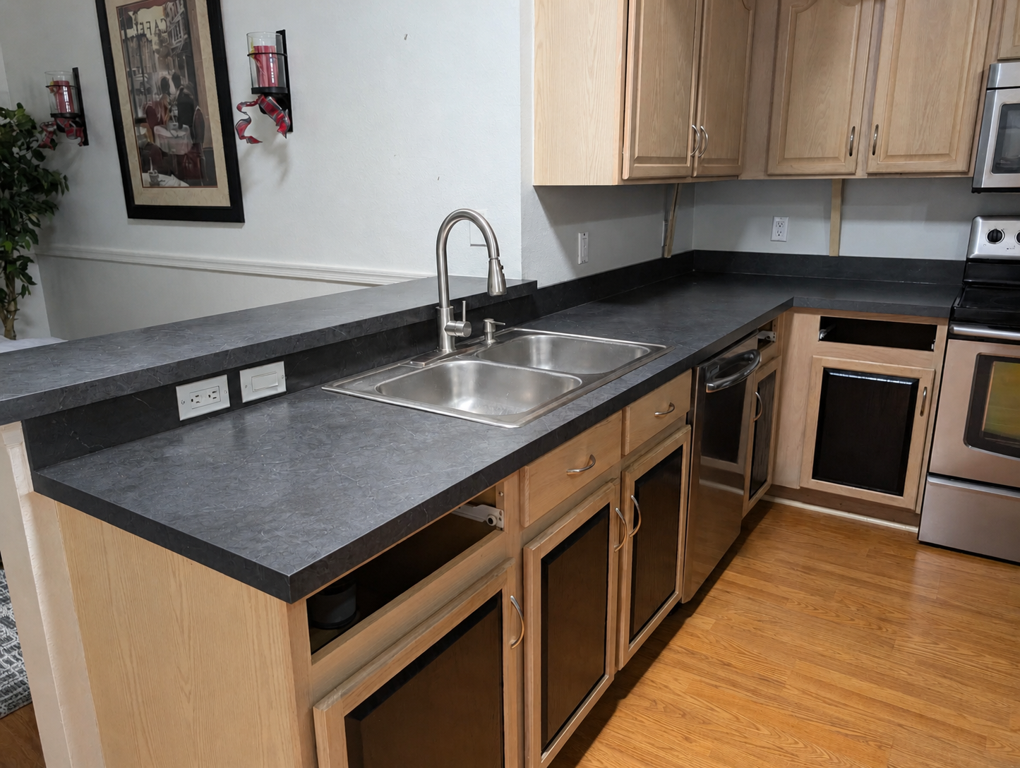 Kitchen with new countertop